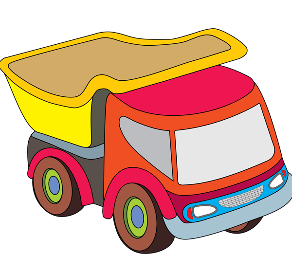 Toy car and trucks clipart