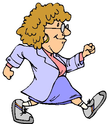Exercise girl going for a walk clipart