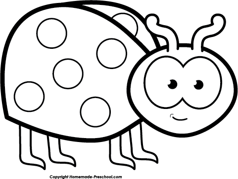 Clipart of ladybug black and white