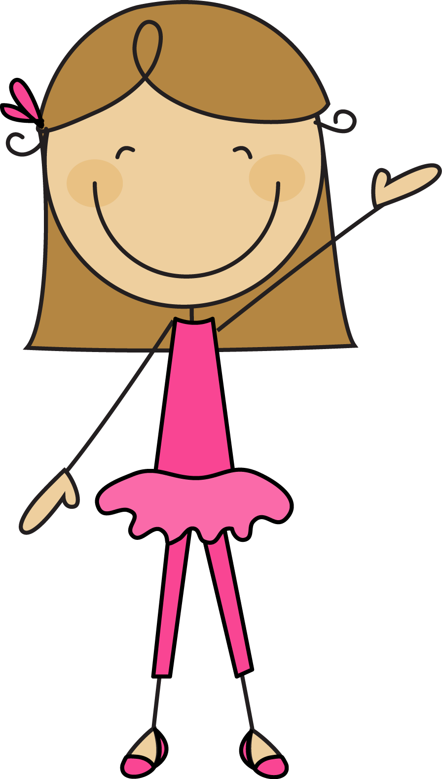 Stick people girls clipart