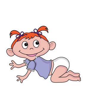 Rugrat Clipart Image - Drawing Little Redheaded Baby Girl ...