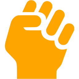 Orange clenched fist icon - Free orange hand icons