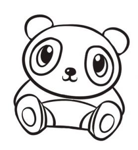 How to Draw a Cute Panda, Step by Step, forest animals, Animals ...