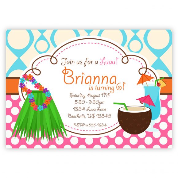 551 views Party Invitations Card. rounded pool on green grass for party ...