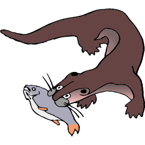 Otter with Fish clipart, cliparts of Otter with Fish free download ...