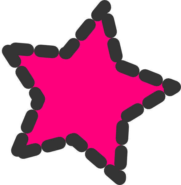 Pink Dotted Star Clip Art - vector clip art online ...