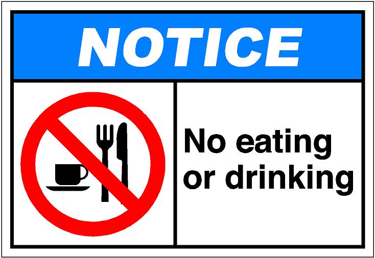 Science picture no eat or drink in lab sing clipart