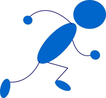 Running Blue Stick Man Clip Art-vector Clip Art-free Vector Free ...