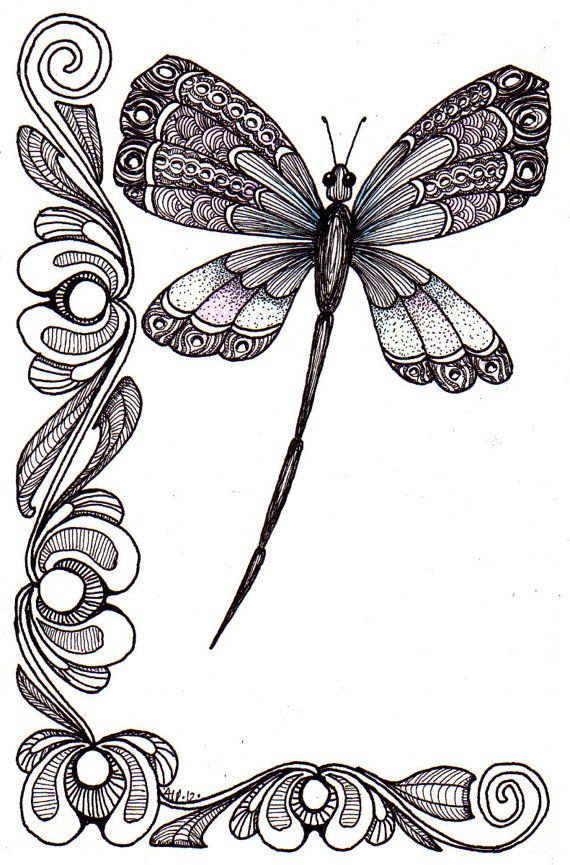 Dragonfly Drawing | Zentangle ...
