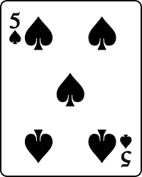Playing card spade 5.svg