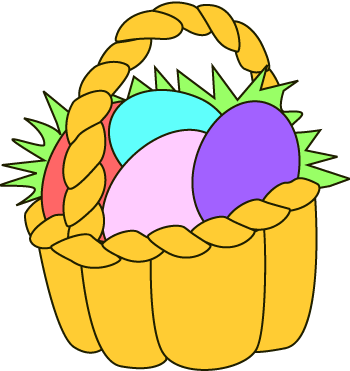 Clip Art Easter Basket with Easter Eggs