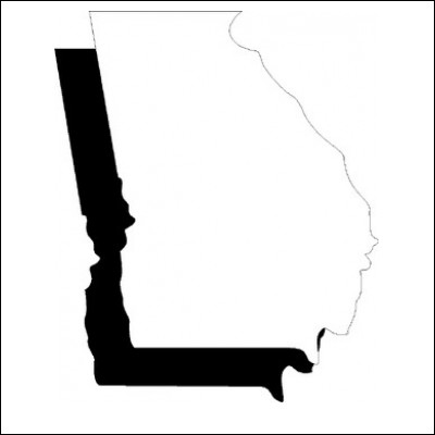 Bumper Sticker with state, map, Georgia, outline