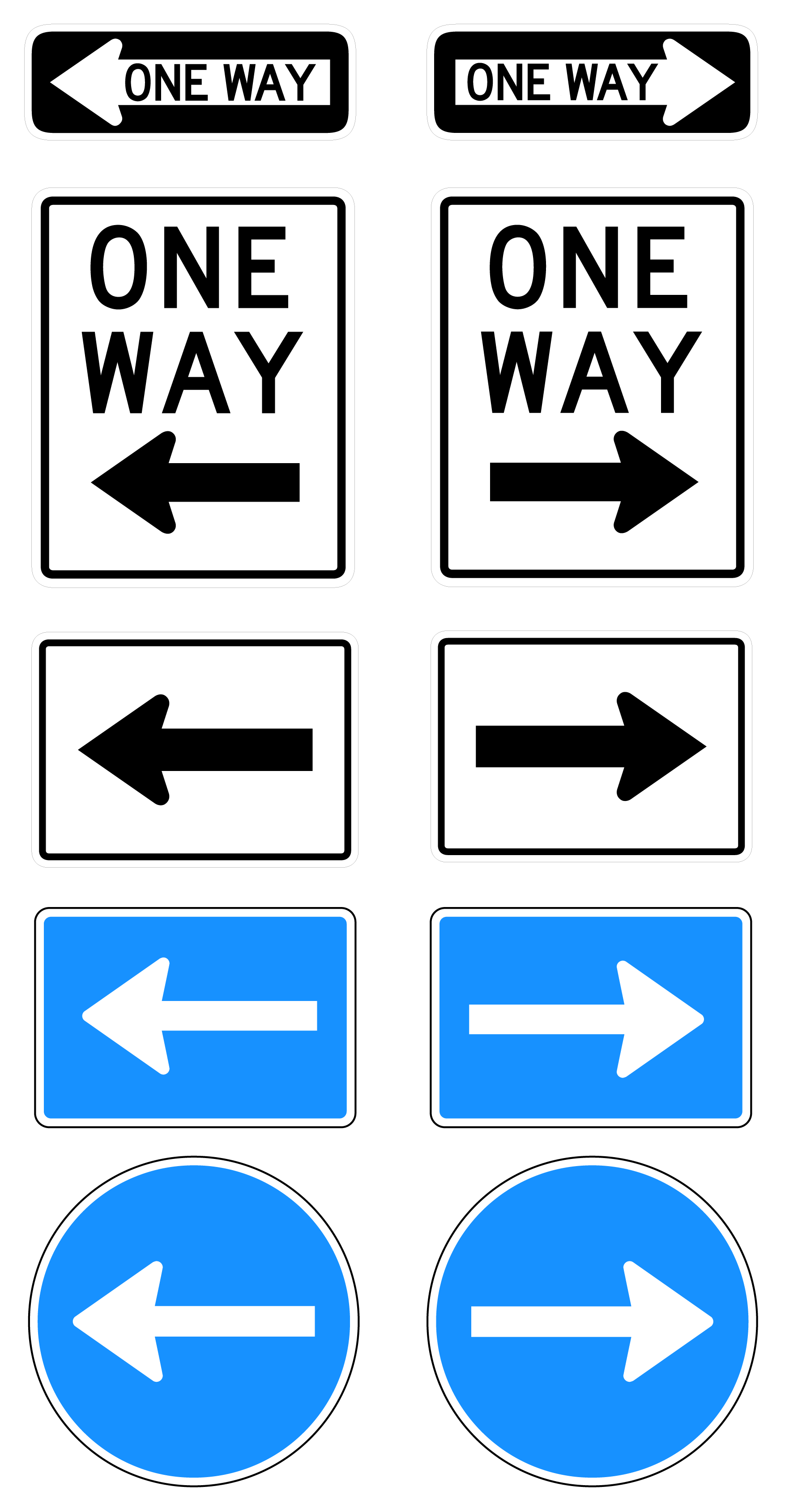 Free One Way Road Sign Vectors | Signs & Symbols