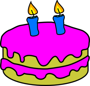 Birthday Cake 2 Candles clip art - vector clip art online, royalty ...