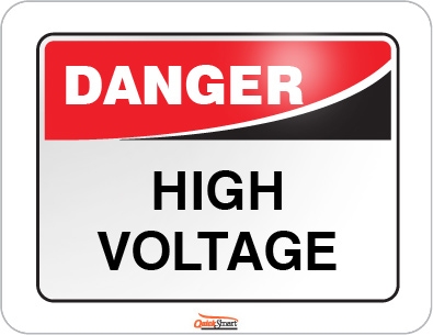 Danger ! High Voltage Safety Sign Metal 10 year