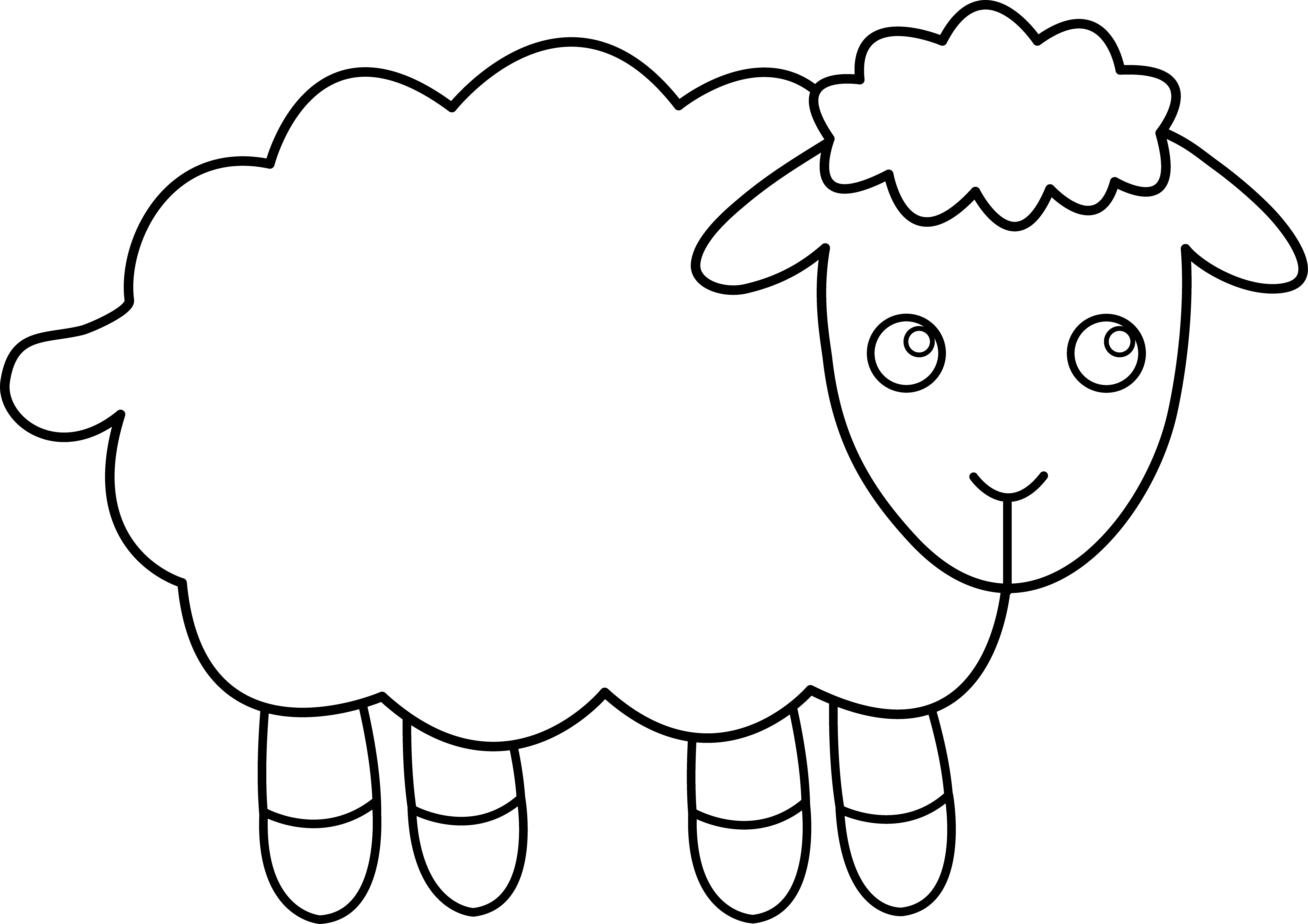 Cute Sheep Line Art Free Clip Art | HomeImprovementBasics.
