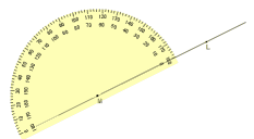 Printable instructions for drawing an angle with a protractor