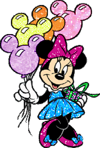 Disney Minnie Mouse With Balloons Animated Glitter Graphics