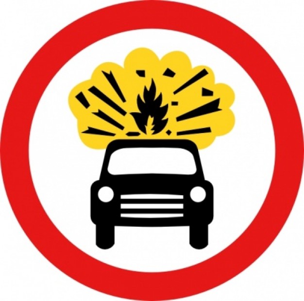 Road Signs Car Explosion Kaboom clip art | Download free Vector