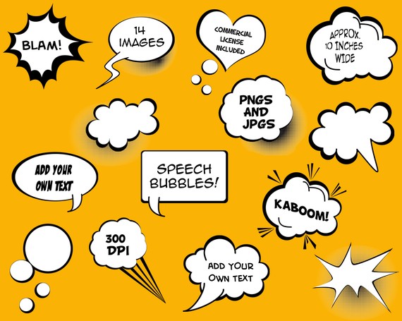 Speech Bubbles Clip Art Clipart Commercial and by PinkPueblo