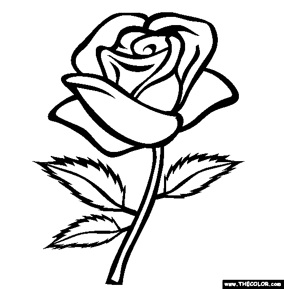 Rose Coloring Page | Free Rose Online Coloring