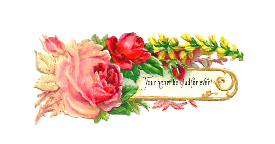 Antique Images: Free Flower Clip Art: 3 Flower Rose Labels Digital ...