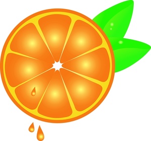 Orange Clipart Image - Juicy Dripping Orange Half