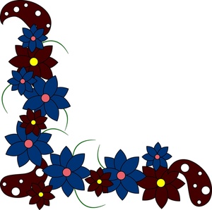 Floral Clipart Image - Floral Page Border With Paisley