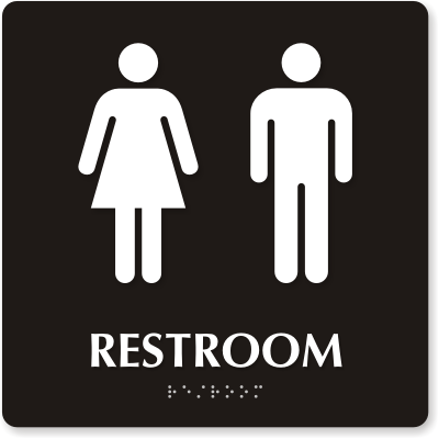 Unisex Bathroom Signs - Men / Women Pictogram Restroom Signs