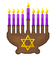 Hanukkah Clip Art of menorahs and candles plus titles and dividers