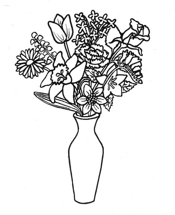 Coloring Pages Of Flower Bouquet - ClipArt Best