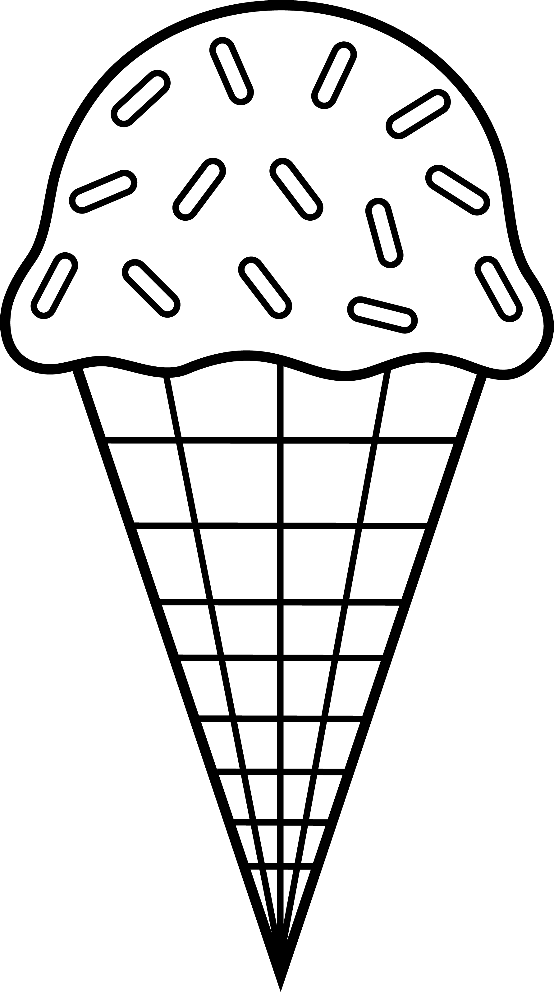 Clipart ice cream cone black and white