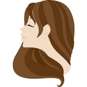 Girl with straight hair clipart