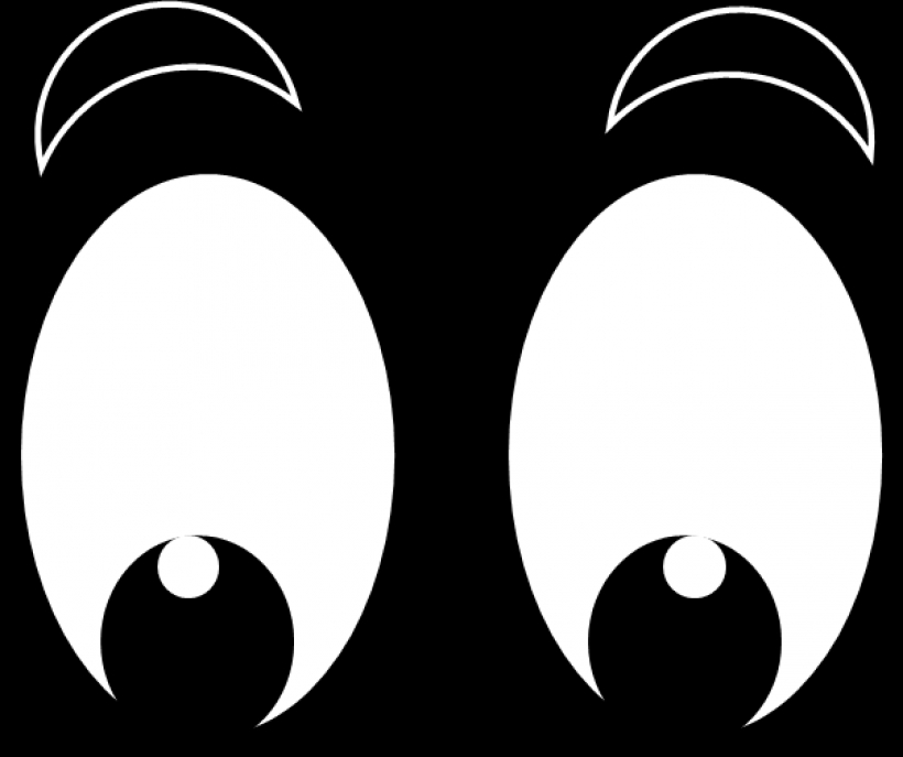 Eyes looking down clipart