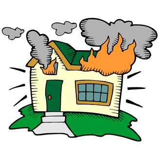 500 views Free clipart house burning