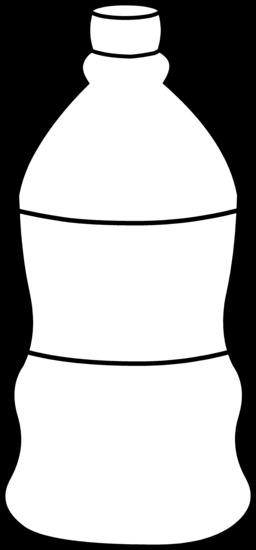 Plastic water bottle clipart black and white
