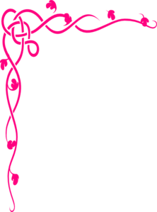 Pink flowers clip art border