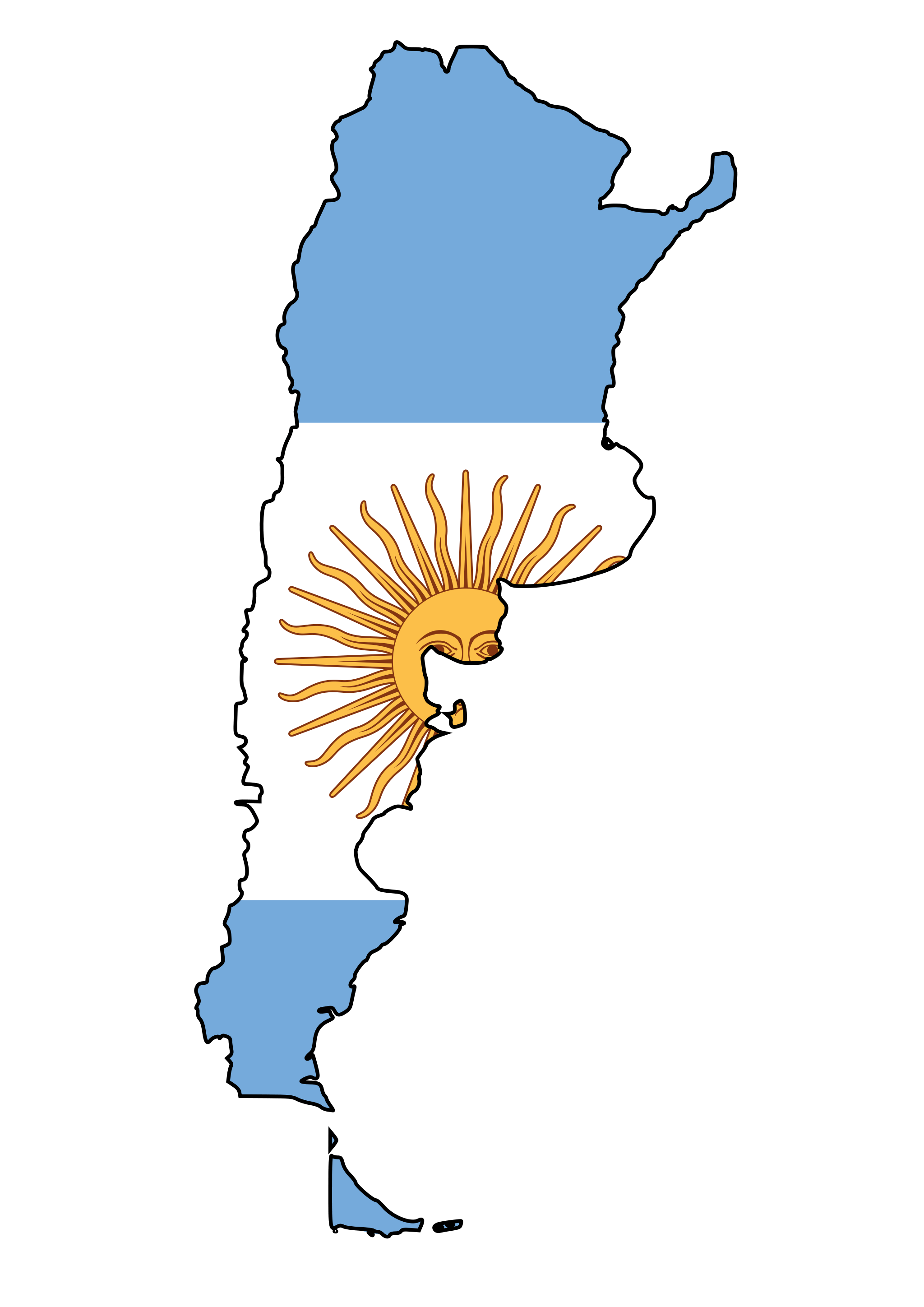 Argentina Flag Map - Mapsof.