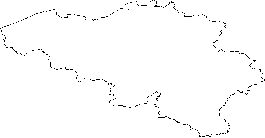 Blank Outline Map of Belgium