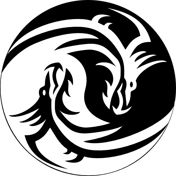 Dragon Yin Yang Large clip art - vector clip art online, royalty ...