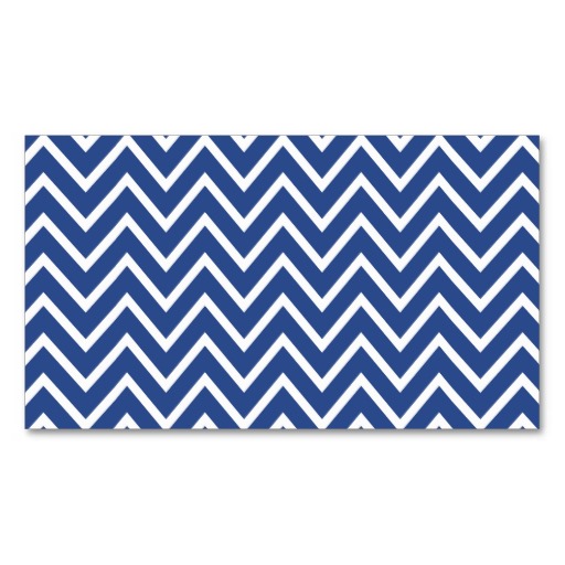 Blue chevron zigzag pattern contemporary personal business card ...