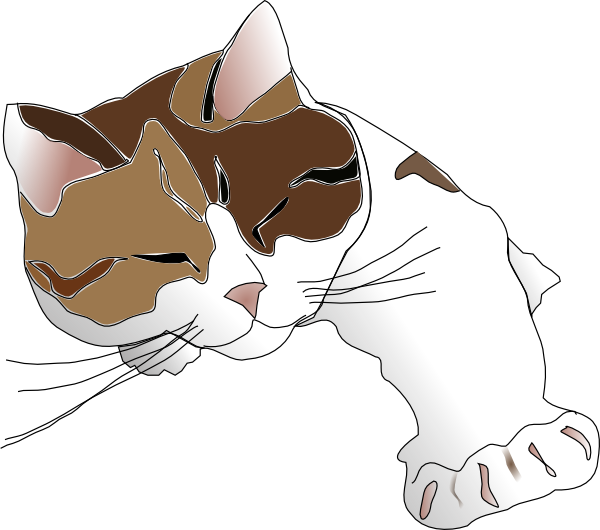 Missiridia Sleepy Calico Cat clip art - vector clip art online ...