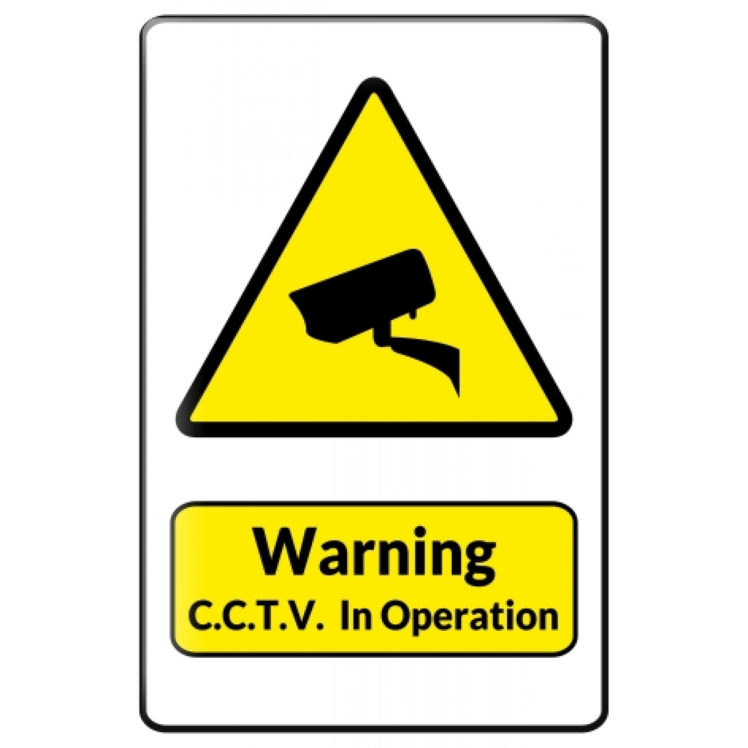 Tin Sign Warning Sign Warning CCTV camera symbol in black and ...