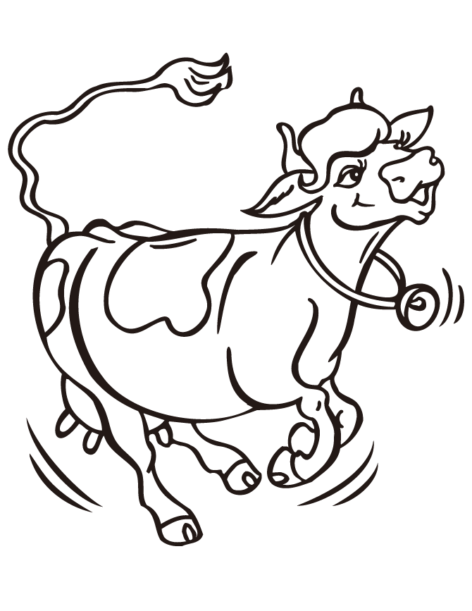 Cartoon Cow Portrait Coloring Page | Free Printable Coloring Pages