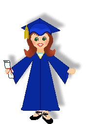 Graduation clip art of boys and girls in caps and gowns holding ...
