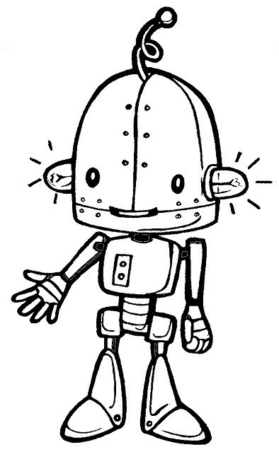 free robot clipart black and white - photo #9