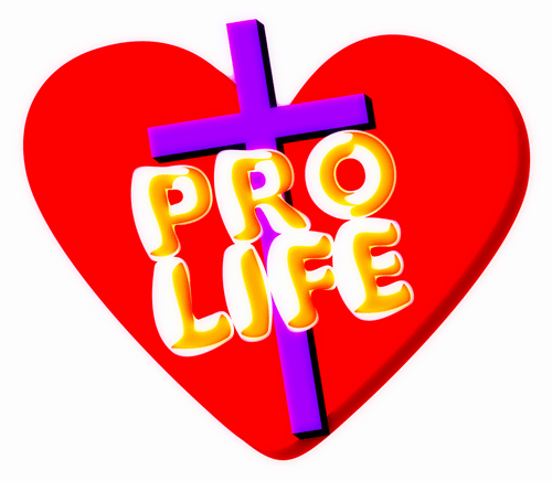 Free Christian Clip Art Image: Pro-Life, Red heart, Cross on a ...
