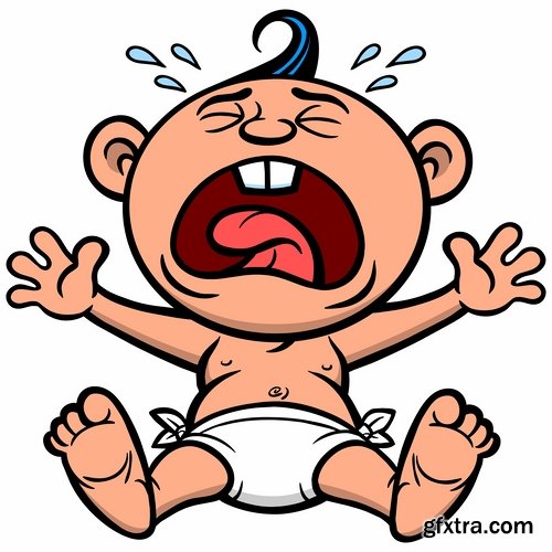 Collection crying child cartoon vector image 25 EPS Â» Vector ...