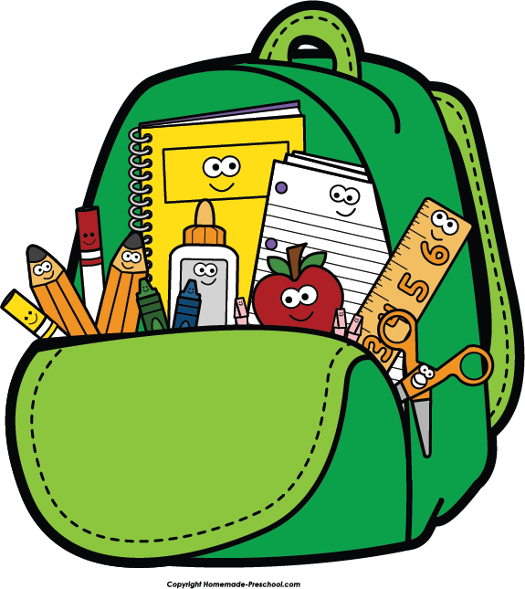 Kids backpacks for school clipart