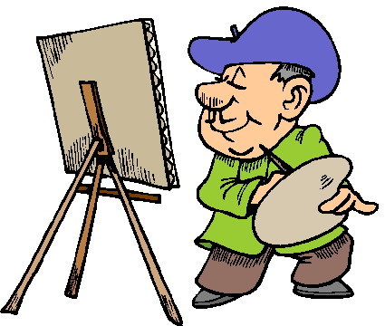 Painter clipart image artist painting a still life image #23416